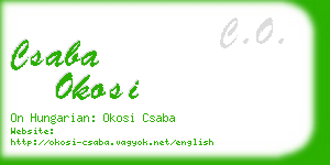 csaba okosi business card